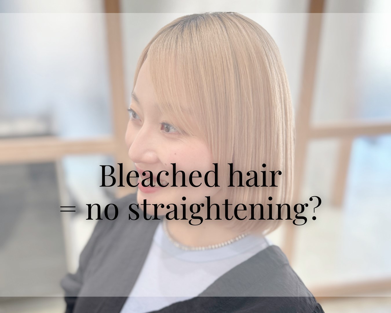 Japanese hair straightening on bleached hair before and after result, smooth and natural finish